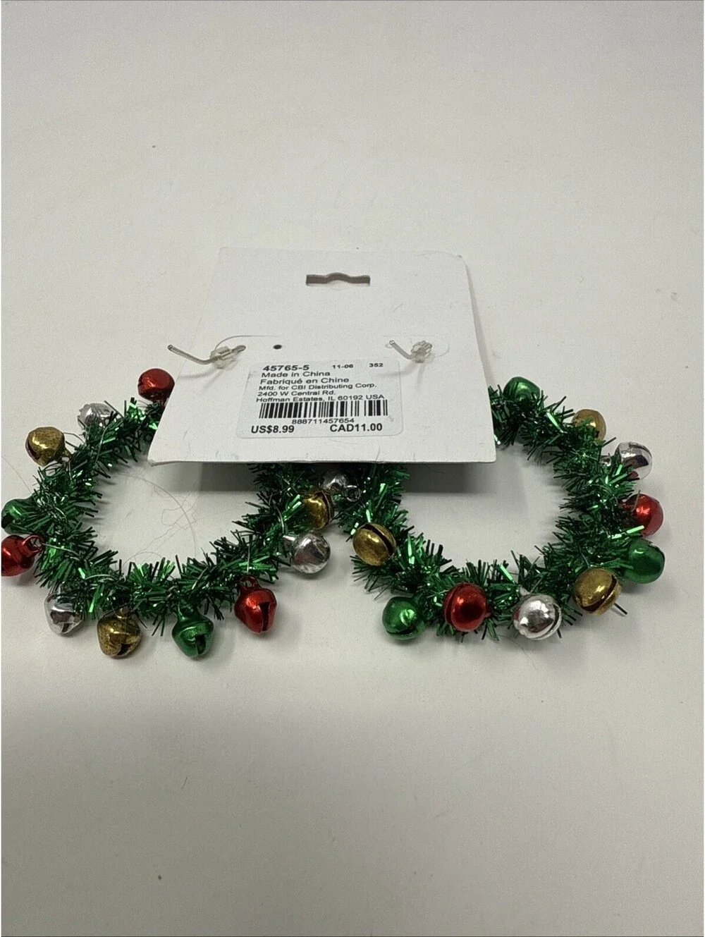 Green Jingle Bell Wreath Earrings Claire’s
